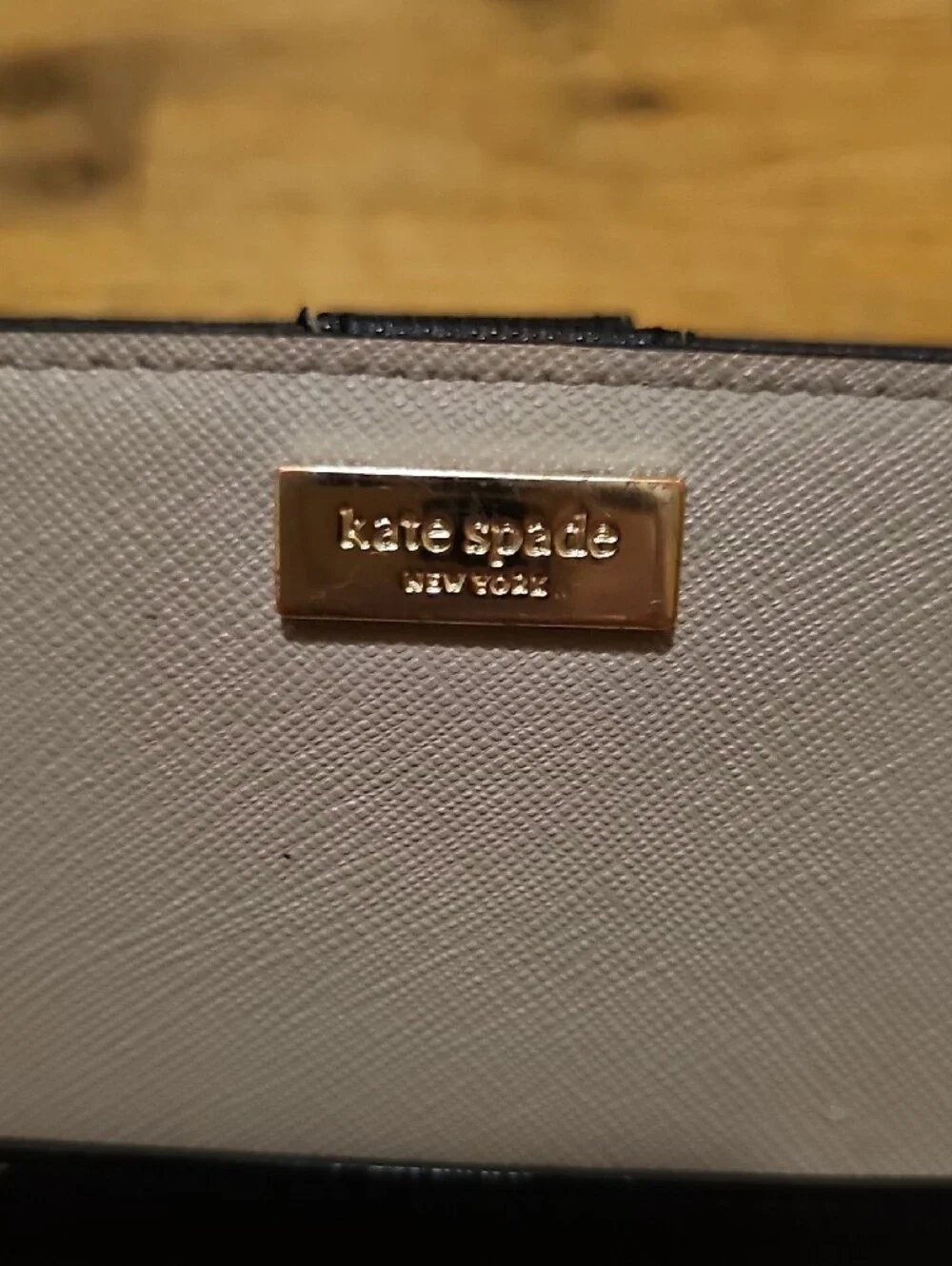 Kate Spade New York two-tone colorblock Saffiano leather wallet